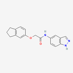 molecular formula C18H17N3O2 B4737495 2-(2,3-dihydro-1H-inden-5-yloxy)-N-1H-indazol-5-ylacetamide 