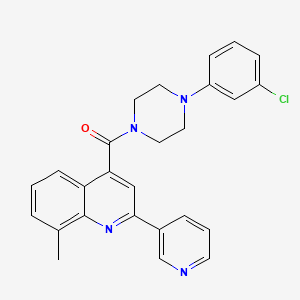 4-{[4-(3-chlorophenyl)-1-piperazinyl]carbonyl}-8-methyl-2-(3-pyridinyl)quinoline