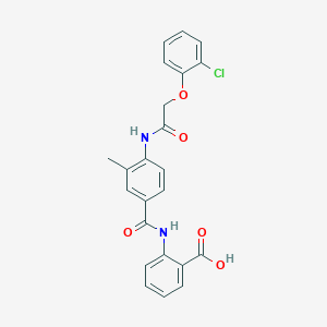 molecular formula C23H19ClN2O5 B4737525 2-[(4-{[(2-chlorophenoxy)acetyl]amino}-3-methylbenzoyl)amino]benzoic acid 