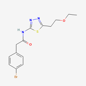 molecular formula C14H16BrN3O2S B4737554 2-(4-bromophenyl)-N-[5-(2-ethoxyethyl)-1,3,4-thiadiazol-2-yl]acetamide 
