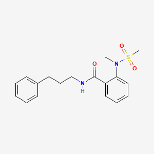 molecular formula C18H22N2O3S B4737574 2-[methyl(methylsulfonyl)amino]-N-(3-phenylpropyl)benzamide 
