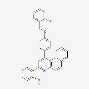 molecular formula C32H22FNO2 B4737580 2-(1-{4-[(2-fluorobenzyl)oxy]phenyl}benzo[f]quinolin-3-yl)phenol 