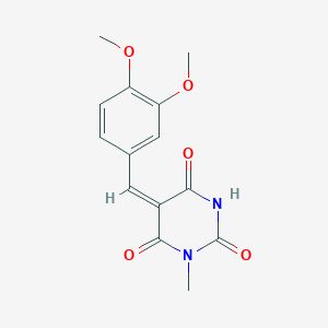 molecular formula C14H14N2O5 B4737586 5-(3,4-dimethoxybenzylidene)-1-methyl-2,4,6(1H,3H,5H)-pyrimidinetrione 