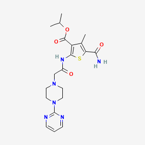 isopropyl 5-(aminocarbonyl)-4-methyl-2-({[4-(2-pyrimidinyl)-1-piperazinyl]acetyl}amino)-3-thiophenecarboxylate