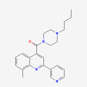 molecular formula C24H28N4O B4737625 4-[(4-butyl-1-piperazinyl)carbonyl]-8-methyl-2-(3-pyridinyl)quinoline 