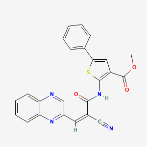 methyl 2-{[2-cyano-3-(2-quinoxalinyl)acryloyl]amino}-5-phenyl-3-thiophenecarboxylate