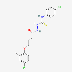 molecular formula C18H19Cl2N3O2S B4737632 2-[4-(4-chloro-2-methylphenoxy)butanoyl]-N-(4-chlorophenyl)hydrazinecarbothioamide 