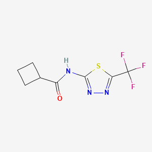 molecular formula C8H8F3N3OS B4737637 N-[5-(trifluoromethyl)-1,3,4-thiadiazol-2-yl]cyclobutanecarboxamide 