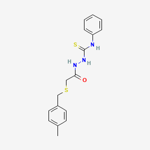 molecular formula C17H19N3OS2 B4737654 2-{[(4-methylbenzyl)thio]acetyl}-N-phenylhydrazinecarbothioamide 