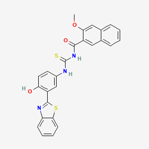 molecular formula C26H19N3O3S2 B4737662 N-({[3-(1,3-benzothiazol-2-yl)-4-hydroxyphenyl]amino}carbonothioyl)-3-methoxy-2-naphthamide 