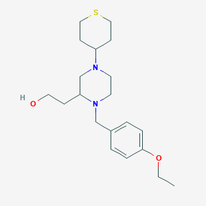 molecular formula C20H32N2O2S B4737678 2-[1-(4-ethoxybenzyl)-4-(tetrahydro-2H-thiopyran-4-yl)-2-piperazinyl]ethanol 