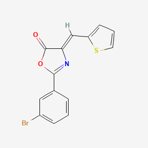 molecular formula C14H8BrNO2S B4737686 2-(3-bromophenyl)-4-(2-thienylmethylene)-1,3-oxazol-5(4H)-one 