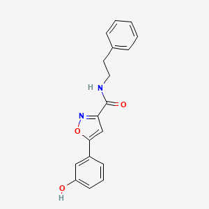 molecular formula C18H16N2O3 B4737697 5-(3-hydroxyphenyl)-N-(2-phenylethyl)-3-isoxazolecarboxamide 