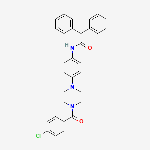 molecular formula C31H28ClN3O2 B4737705 N-{4-[4-(4-chlorobenzoyl)-1-piperazinyl]phenyl}-2,2-diphenylacetamide 