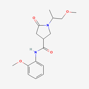 molecular formula C16H22N2O4 B4737731 1-(2-methoxy-1-methylethyl)-N-(2-methoxyphenyl)-5-oxo-3-pyrrolidinecarboxamide 