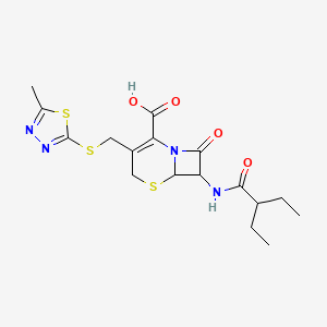 molecular formula C17H22N4O4S3 B4737750 7-[(2-ethylbutanoyl)amino]-3-{[(5-methyl-1,3,4-thiadiazol-2-yl)thio]methyl}-8-oxo-5-thia-1-azabicyclo[4.2.0]oct-2-ene-2-carboxylic acid 
