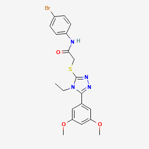 molecular formula C20H21BrN4O3S B4737763 N-(4-bromophenyl)-2-{[5-(3,5-dimethoxyphenyl)-4-ethyl-4H-1,2,4-triazol-3-yl]thio}acetamide 
