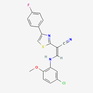 molecular formula C19H13ClFN3OS B4737782 3-[(5-chloro-2-methoxyphenyl)amino]-2-[4-(4-fluorophenyl)-1,3-thiazol-2-yl]acrylonitrile 