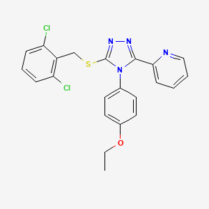 molecular formula C22H18Cl2N4OS B4737804 2-[5-[(2,6-dichlorobenzyl)thio]-4-(4-ethoxyphenyl)-4H-1,2,4-triazol-3-yl]pyridine 