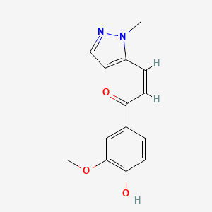 molecular formula C14H14N2O3 B4737823 1-(4-hydroxy-3-methoxyphenyl)-3-(1-methyl-1H-pyrazol-5-yl)-2-propen-1-one 