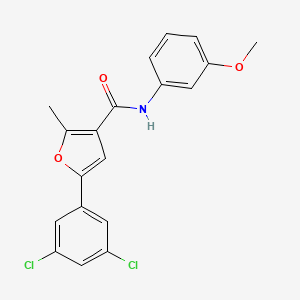 molecular formula C19H15Cl2NO3 B4737833 5-(3,5-dichlorophenyl)-N-(3-methoxyphenyl)-2-methyl-3-furamide 