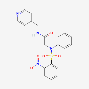 molecular formula C20H18N4O5S B4737837 N~2~-[(2-nitrophenyl)sulfonyl]-N~2~-phenyl-N~1~-(4-pyridinylmethyl)glycinamide 