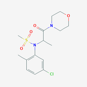 molecular formula C15H21ClN2O4S B4737851 N-(5-chloro-2-methylphenyl)-N-[1-methyl-2-(4-morpholinyl)-2-oxoethyl]methanesulfonamide 