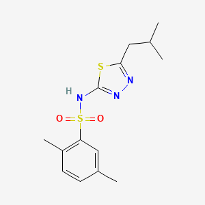 molecular formula C14H19N3O2S2 B4737857 N-(5-isobutyl-1,3,4-thiadiazol-2-yl)-2,5-dimethylbenzenesulfonamide 