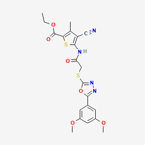 ethyl 4-cyano-5-[({[5-(3,5-dimethoxyphenyl)-1,3,4-oxadiazol-2-yl]thio}acetyl)amino]-3-methyl-2-thiophenecarboxylate