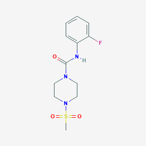 molecular formula C12H16FN3O3S B4737884 N-(2-fluorophenyl)-4-(methylsulfonyl)-1-piperazinecarboxamide 