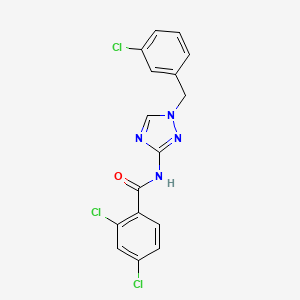 molecular formula C16H11Cl3N4O B4737885 2,4-dichloro-N-[1-(3-chlorobenzyl)-1H-1,2,4-triazol-3-yl]benzamide 
