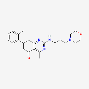 molecular formula C23H30N4O2 B4737888 4-methyl-7-(2-methylphenyl)-2-{[3-(4-morpholinyl)propyl]amino}-7,8-dihydro-5(6H)-quinazolinone 