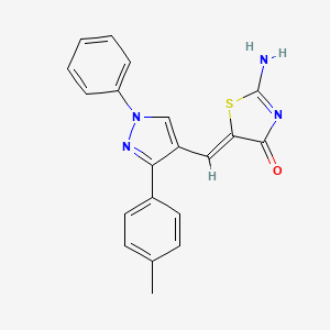 molecular formula C20H16N4OS B4737900 2-imino-5-{[3-(4-methylphenyl)-1-phenyl-1H-pyrazol-4-yl]methylene}-1,3-thiazolidin-4-one 