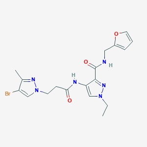 molecular formula C18H21BrN6O3 B4737934 4-{[3-(4-bromo-3-methyl-1H-pyrazol-1-yl)propanoyl]amino}-1-ethyl-N-(2-furylmethyl)-1H-pyrazole-3-carboxamide 