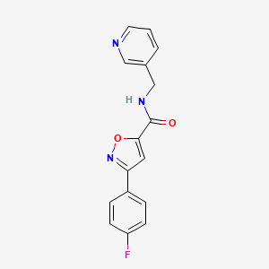 molecular formula C16H12FN3O2 B4737950 3-(4-fluorophenyl)-N-(3-pyridinylmethyl)-5-isoxazolecarboxamide 