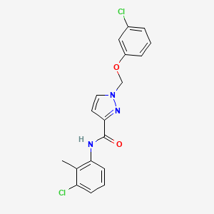 molecular formula C18H15Cl2N3O2 B4737959 N-(3-chloro-2-methylphenyl)-1-[(3-chlorophenoxy)methyl]-1H-pyrazole-3-carboxamide 