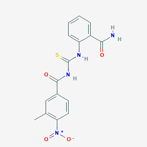 molecular formula C16H14N4O4S B4737967 N-({[2-(aminocarbonyl)phenyl]amino}carbonothioyl)-3-methyl-4-nitrobenzamide 