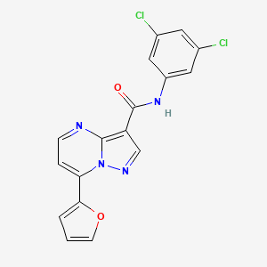 molecular formula C17H10Cl2N4O2 B4737974 N-(3,5-dichlorophenyl)-7-(2-furyl)pyrazolo[1,5-a]pyrimidine-3-carboxamide 