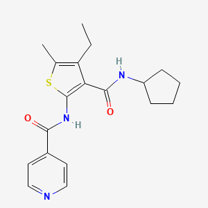 molecular formula C19H23N3O2S B4737984 N-{3-[(cyclopentylamino)carbonyl]-4-ethyl-5-methyl-2-thienyl}isonicotinamide 
