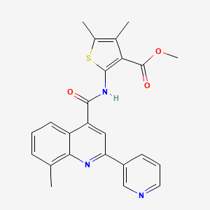 molecular formula C24H21N3O3S B4738022 methyl 4,5-dimethyl-2-({[8-methyl-2-(3-pyridinyl)-4-quinolinyl]carbonyl}amino)-3-thiophenecarboxylate 