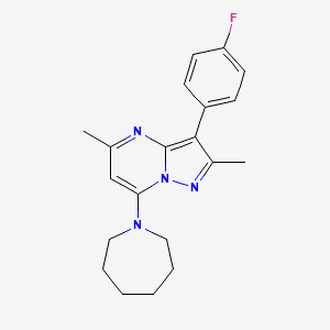 molecular formula C20H23FN4 B4738031 7-(1-azepanyl)-3-(4-fluorophenyl)-2,5-dimethylpyrazolo[1,5-a]pyrimidine 