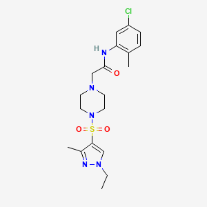 molecular formula C19H26ClN5O3S B4738047 N-(5-chloro-2-methylphenyl)-2-{4-[(1-ethyl-3-methyl-1H-pyrazol-4-yl)sulfonyl]-1-piperazinyl}acetamide 