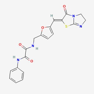 molecular formula C19H16N4O4S B4738072 N-({5-[(3-oxo-5,6-dihydroimidazo[2,1-b][1,3]thiazol-2(3H)-ylidene)methyl]-2-furyl}methyl)-N'-phenylethanediamide 