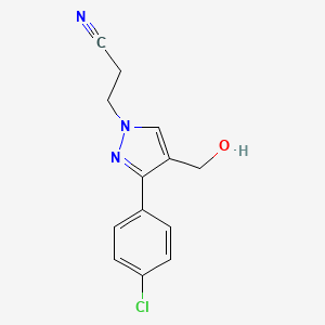 molecular formula C13H12ClN3O B4738080 3-[3-(4-chlorophenyl)-4-(hydroxymethyl)-1H-pyrazol-1-yl]propanenitrile 