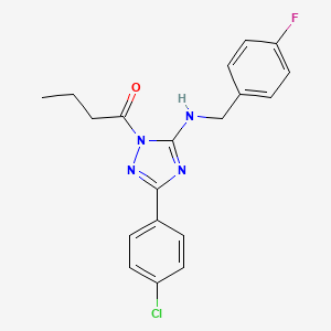 molecular formula C19H18ClFN4O B4738083 1-butyryl-3-(4-chlorophenyl)-N-(4-fluorobenzyl)-1H-1,2,4-triazol-5-amine 