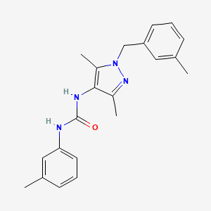 molecular formula C21H24N4O B4738114 N-[3,5-dimethyl-1-(3-methylbenzyl)-1H-pyrazol-4-yl]-N'-(3-methylphenyl)urea 