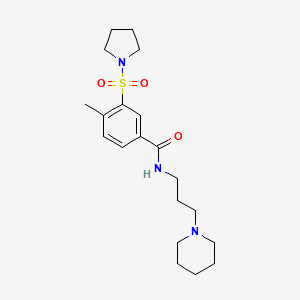 molecular formula C20H31N3O3S B4738141 4-methyl-N-[3-(1-piperidinyl)propyl]-3-(1-pyrrolidinylsulfonyl)benzamide 