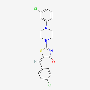 molecular formula C20H17Cl2N3OS B4738154 5-(4-chlorobenzylidene)-2-[4-(3-chlorophenyl)-1-piperazinyl]-1,3-thiazol-4(5H)-one 