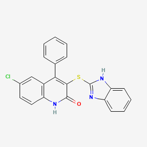 molecular formula C22H14ClN3OS B4738178 3-(1H-benzimidazol-2-ylthio)-6-chloro-4-phenyl-2(1H)-quinolinone 