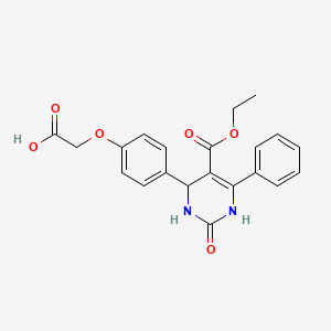 molecular formula C21H20N2O6 B4738211 {4-[5-(ethoxycarbonyl)-2-oxo-6-phenyl-1,2,3,4-tetrahydro-4-pyrimidinyl]phenoxy}acetic acid 